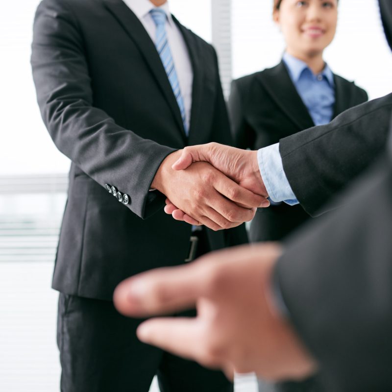 Business partner greeting each other with handshake